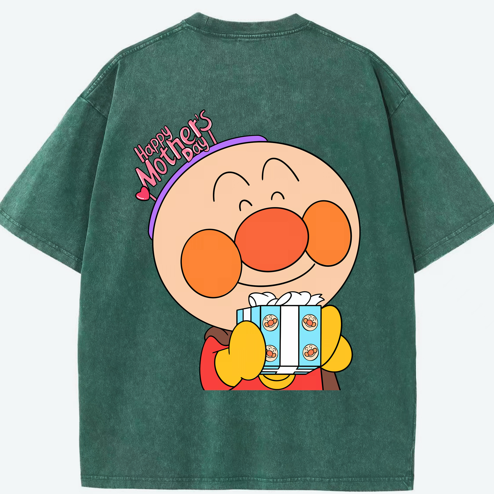 （画像用） アンパンマン Anpanman 綿100% ヴィンテージ風 半袖Tシャツ（背面プリント）
